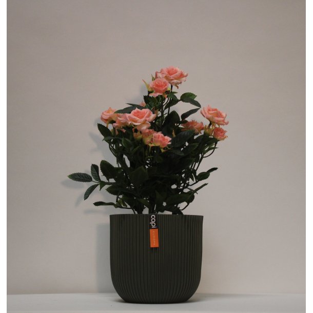 Kunstig rosenbusk rosa - H: 33 cm