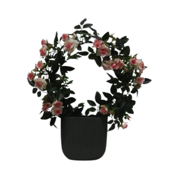 Kunstig rosenbusk p bjle - H: 30 cm