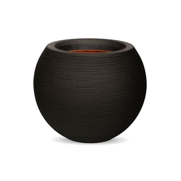 Capi Vase Ball Rib NL sort - Omkreds 62 cm