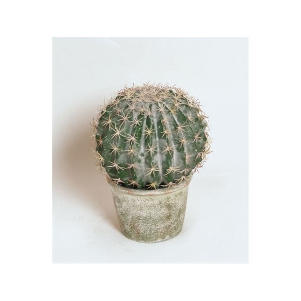 Kunstig kugleformet kaktus - H: 25 cm