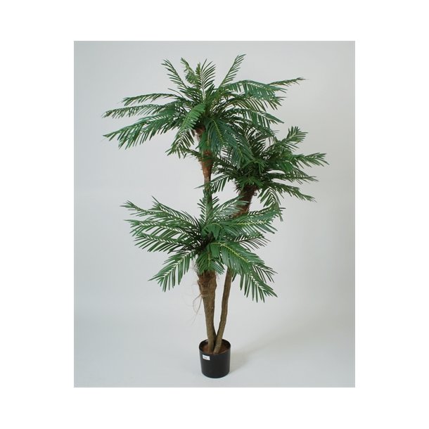 Kunstig palme med 3 palmekroner - H: 190 cm